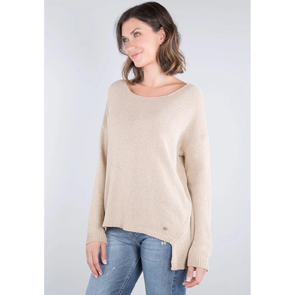 Please Jeans Rundhalspullover »PL-M49« In Schöner Melange-Optik One Size
