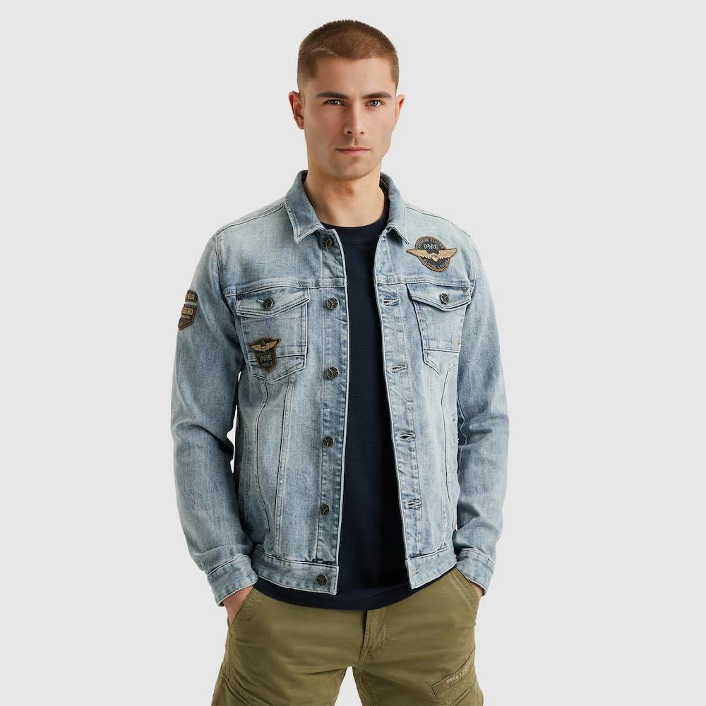 PME LEGEND Jeansjacke ohne Kapuze mit Logo Stickereien ▷ kaufen