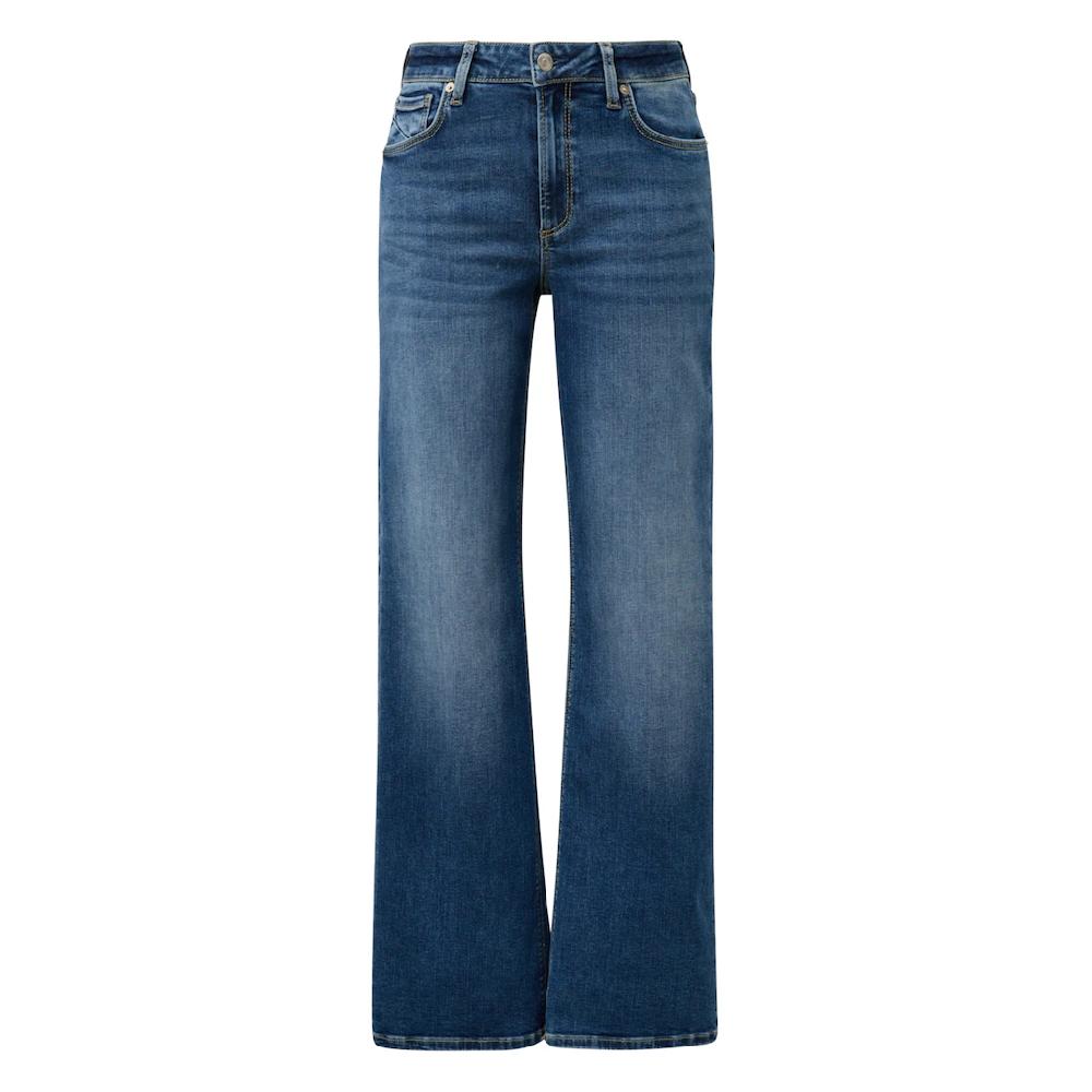 QS Stretch-Jeans »CATIE Wide Leg« In Blauer Waschung