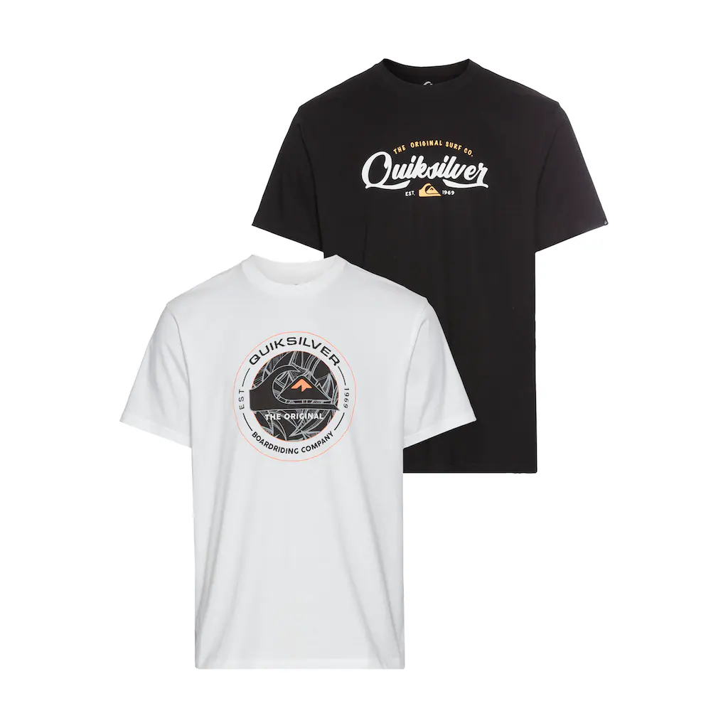 Quiksilver T-Shirt »FLYING DISC UNDERTO SHORT SLEEVE PACK YM« (2 tlg.) Doppelpack T-Shirt mit Print