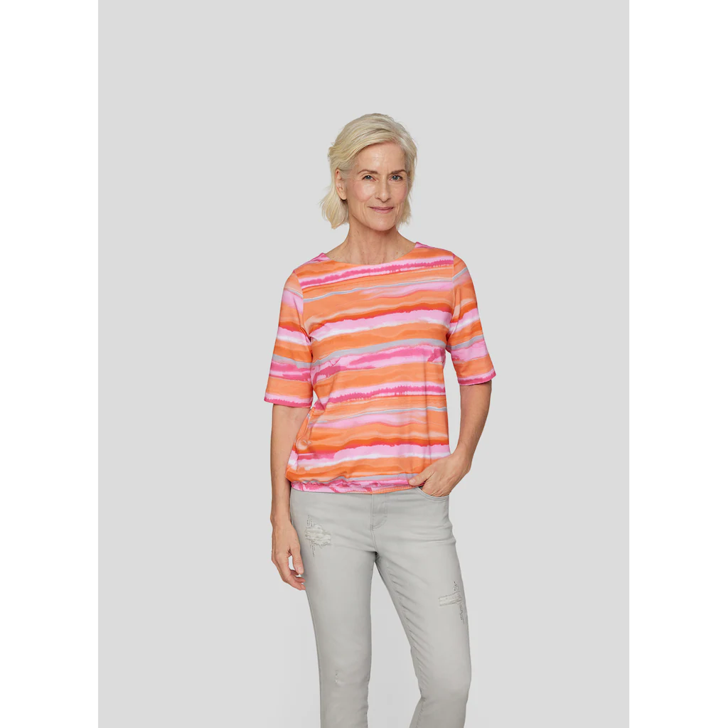 Rabe Print-Shirt »Rabe Farbenfrohes T-Shirt mit Aquarell-Streifen«