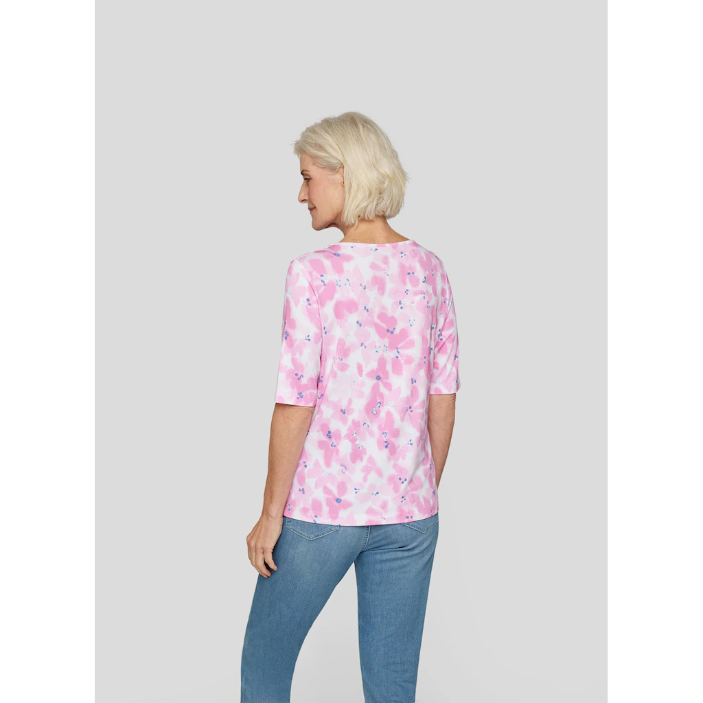 Rabe Print-Shirt »Rabe T-Shirt Mit Zartem Blumenmuster In Aquarell-Optik«
