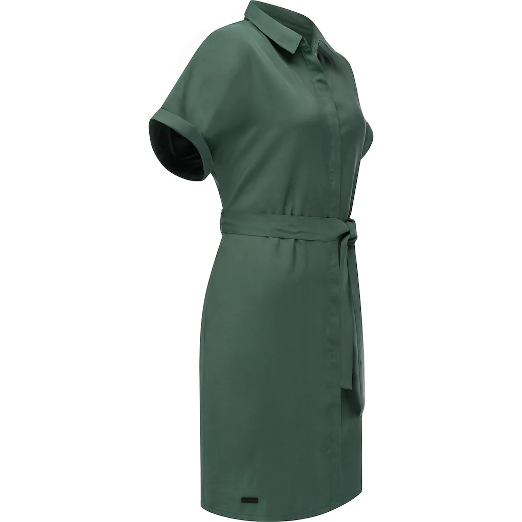 Ragwear Blusenkleid »Manilla« Kurzarm Midikleid Mit Taillengürtel