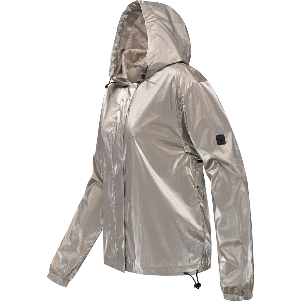 Ragwear Bomberjacke »Cezanna Shine« Mit Kapuze Glänzende Damen Jacke Mit Reflektierendem Metallic-Material