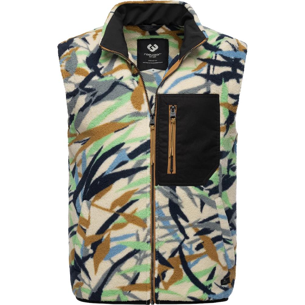 Ragwear Fleeceweste »Collsy Vest« Gemusterte Herren Fleecejacke mit hohem Kragen ▷ für