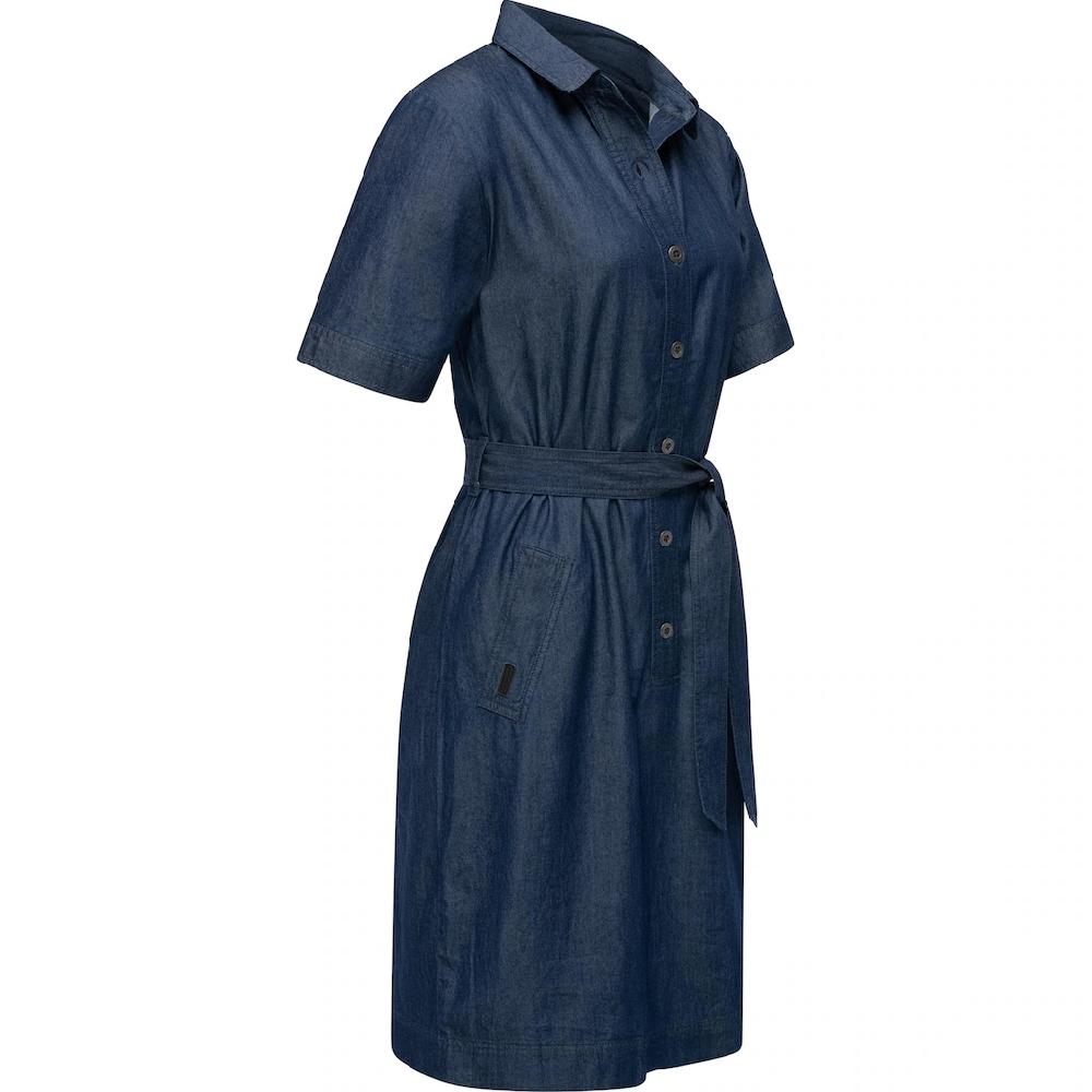 Ragwear Jeanskleid »Rozyna Denim« Midikleid In Denim-Optik Mit Haifisch-Kragen