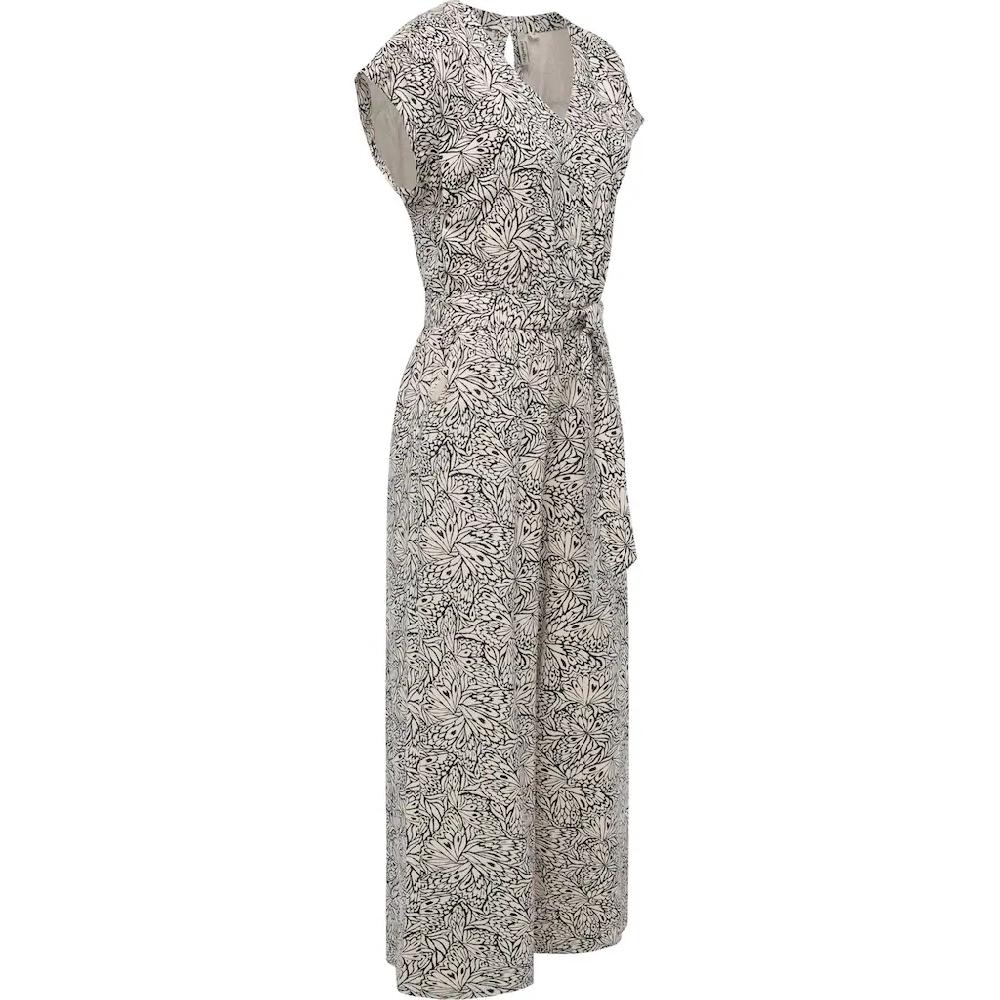 Ragwear Jumpsuit »Glina Print« Langer Damen Overall Mit Bindegürtel An Der Taille