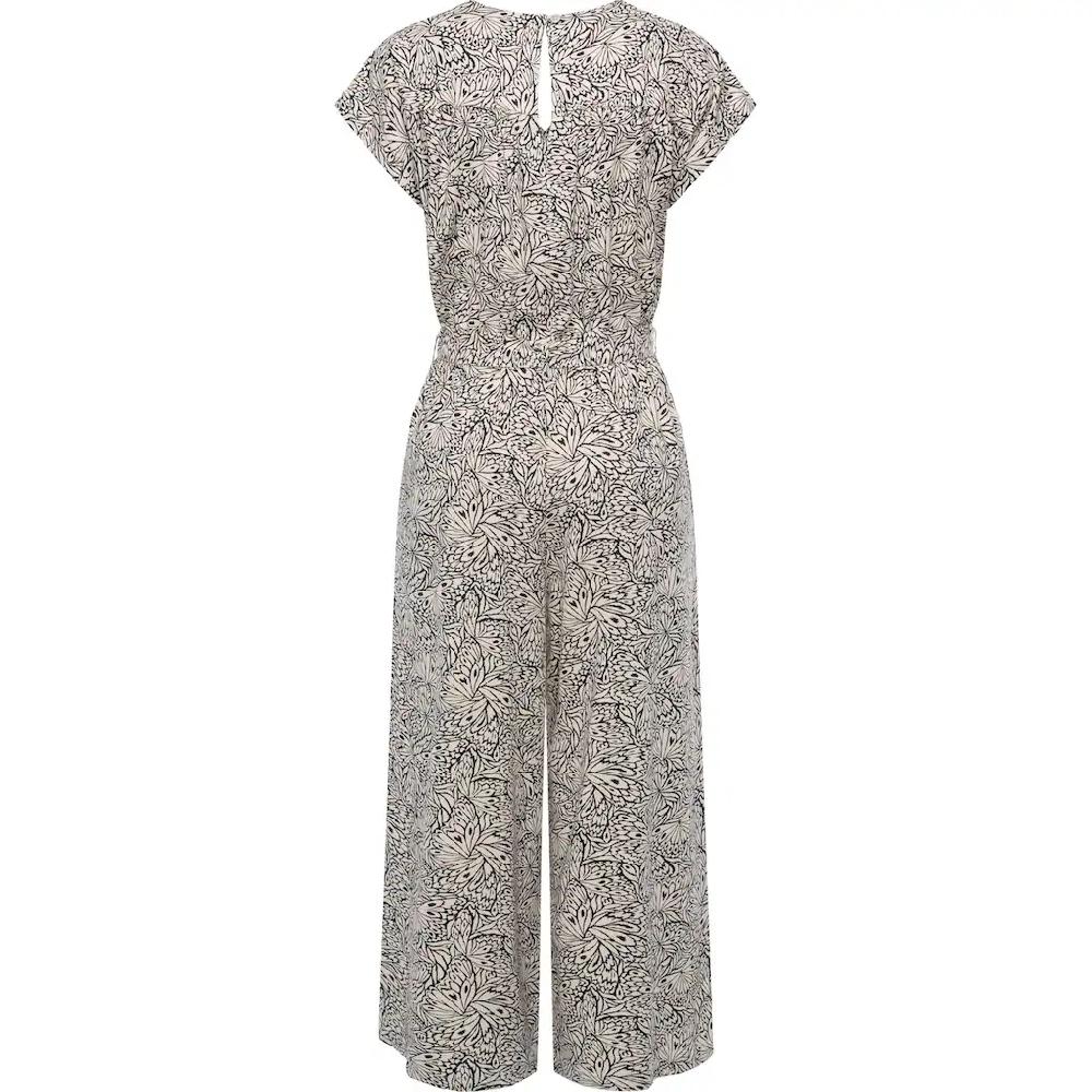 Ragwear Jumpsuit »Glina Print« Langer Damen Overall Mit Bindegürtel An Der Taille
