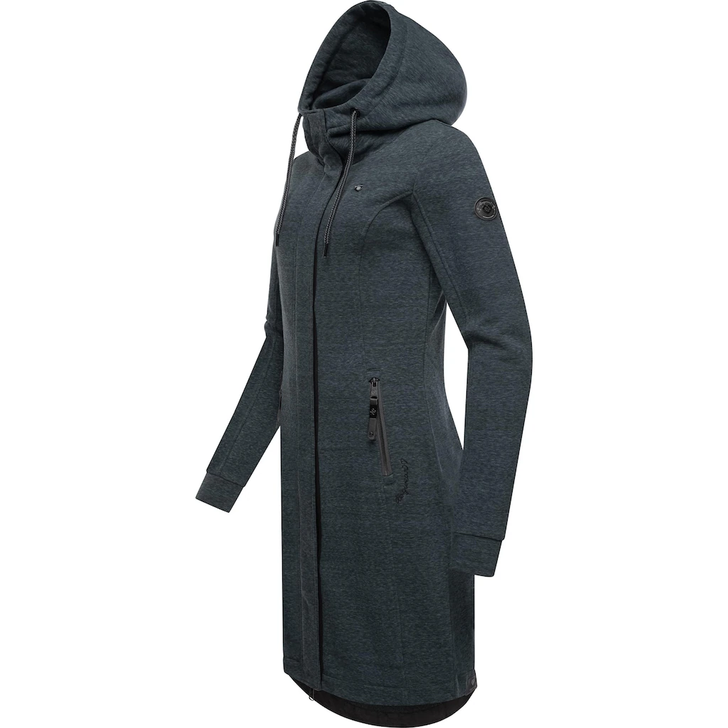 Ragwear Kurzmantel »Letti Long« Übergangsjacke Aus Fleece Mit Kapuze