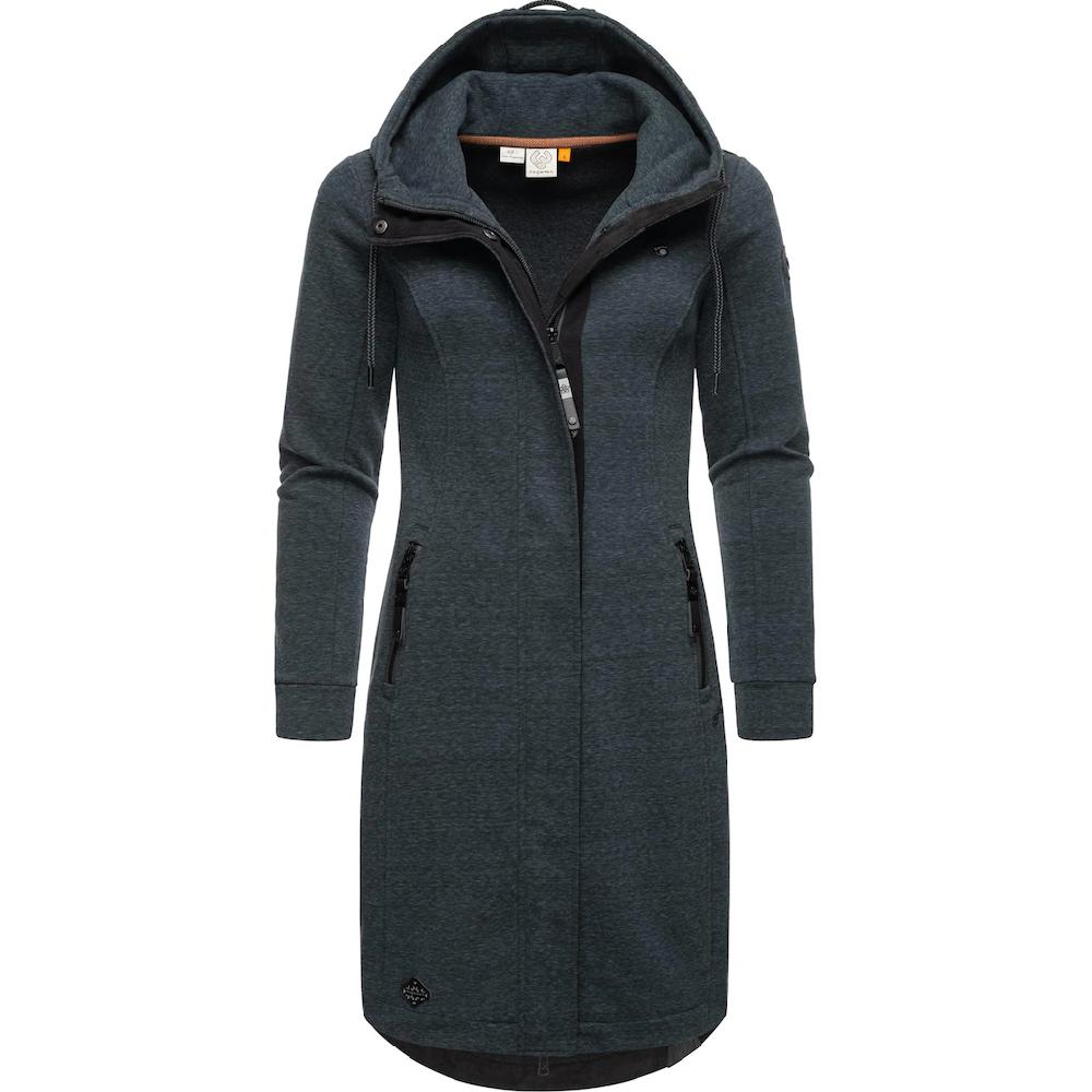 Ragwear Kurzmantel »Letti Long« Übergangsjacke Aus Fleece Mit Kapuze