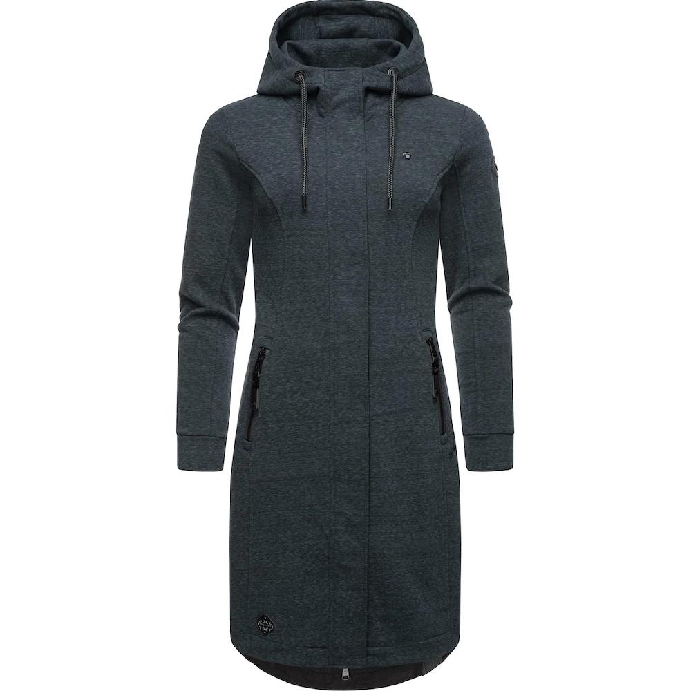 Ragwear Kurzmantel »Letti Long« Übergangsjacke aus Fleece mit Kapuze