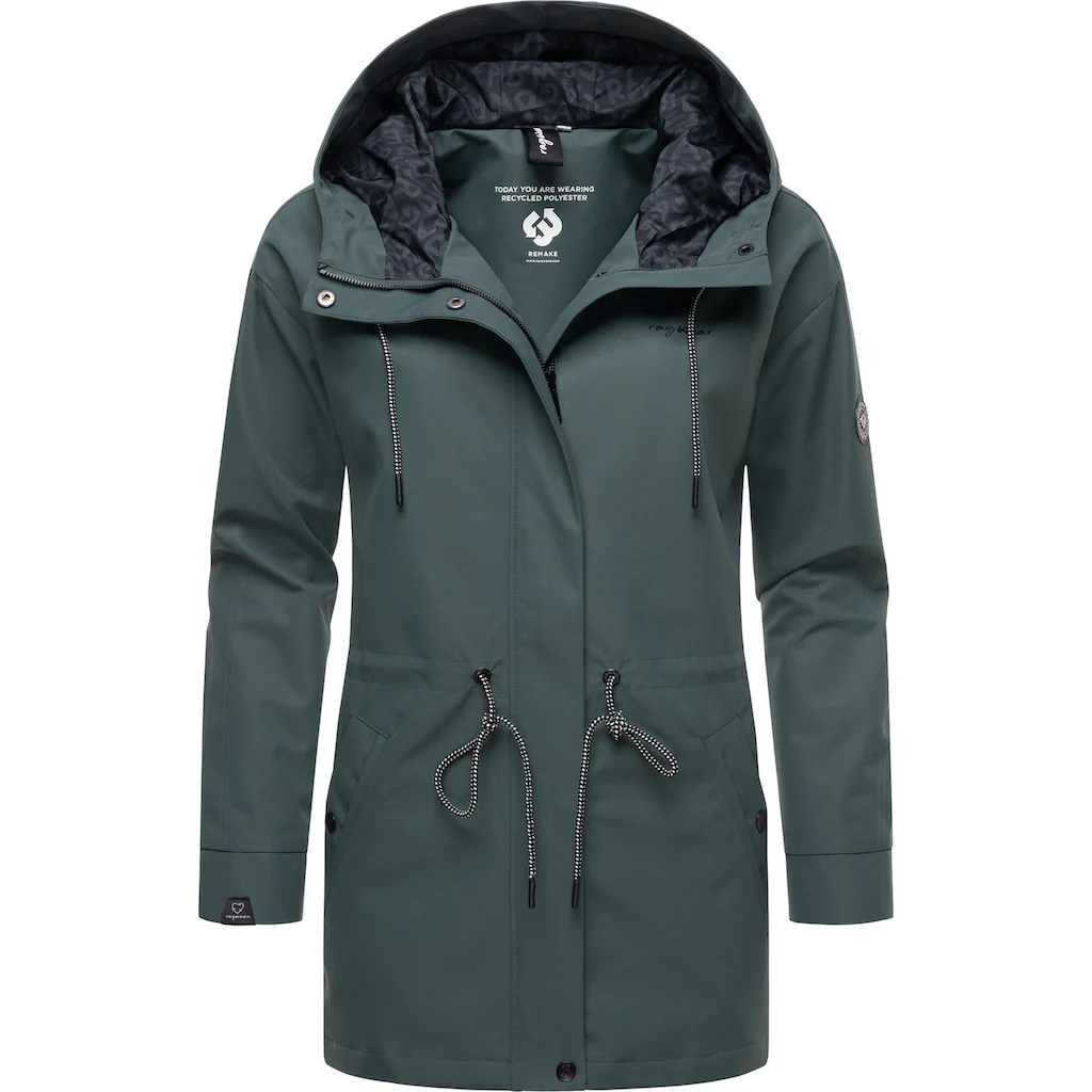 Ragwear Outdoorjacke »Urbanna Remake« Mit Kapuze Wasserdichte Übergangsjacke Aus Recycelten Materialien