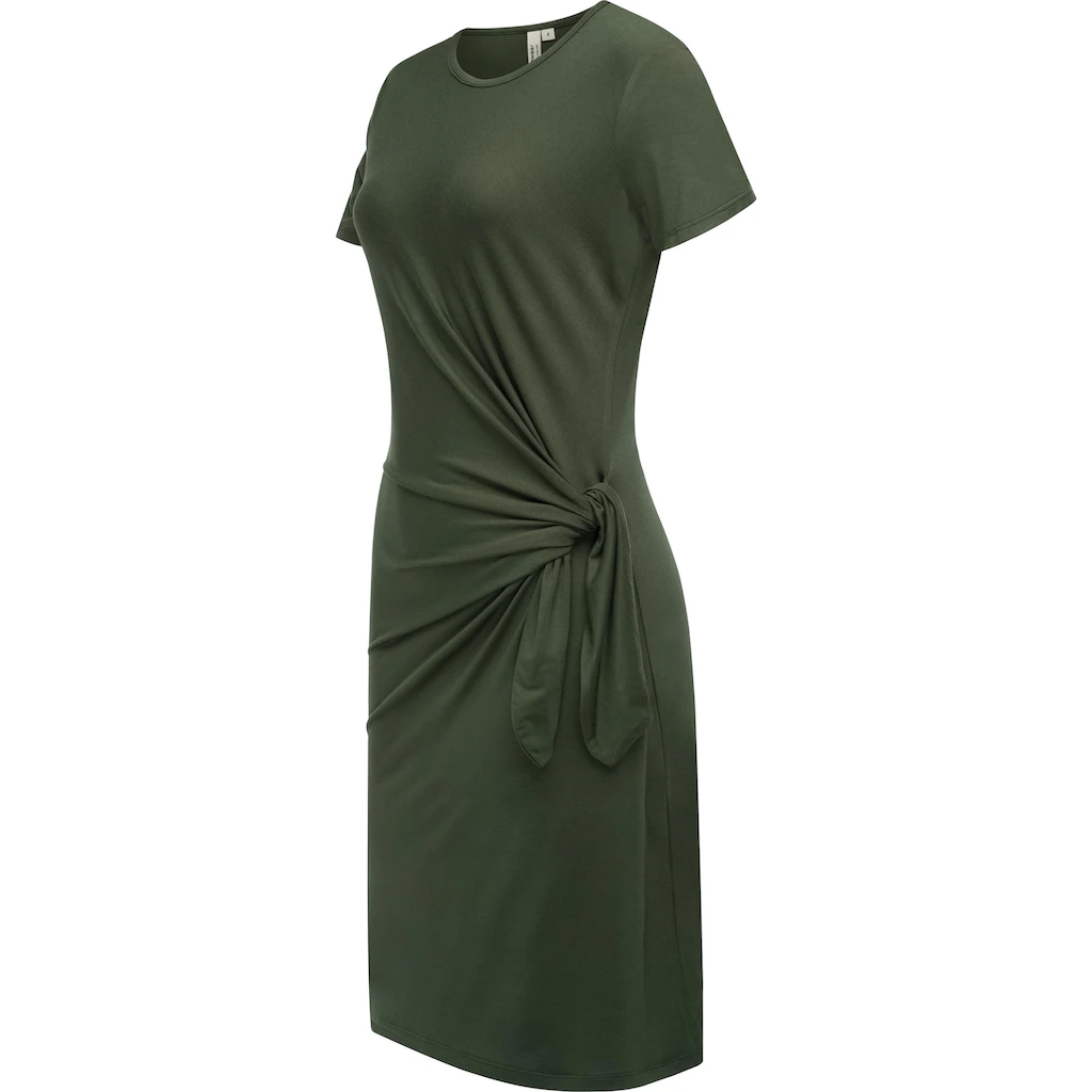 Ragwear Shirtkleid »Knotta« Kurzarm Sommerkleid Mit Seitlichem Bindeband