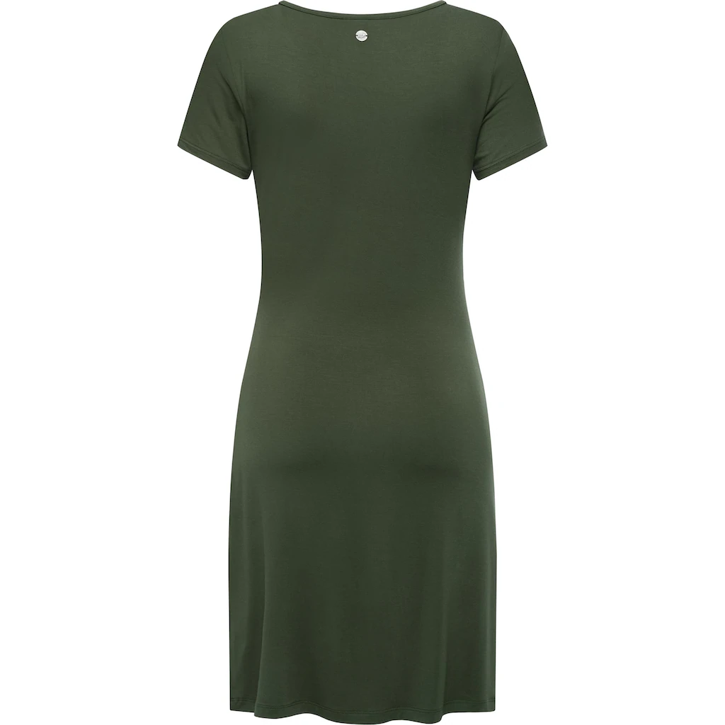 Ragwear Shirtkleid »Knotta« Kurzarm Sommerkleid Mit Seitlichem Bindeband
