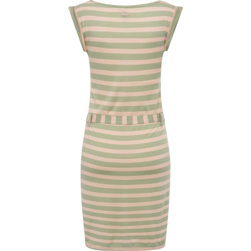 Ragwear Sommerkleid »Tagg Stripes« Gestreiftes Damen Minikleid Mit Taillenband Und Taschen