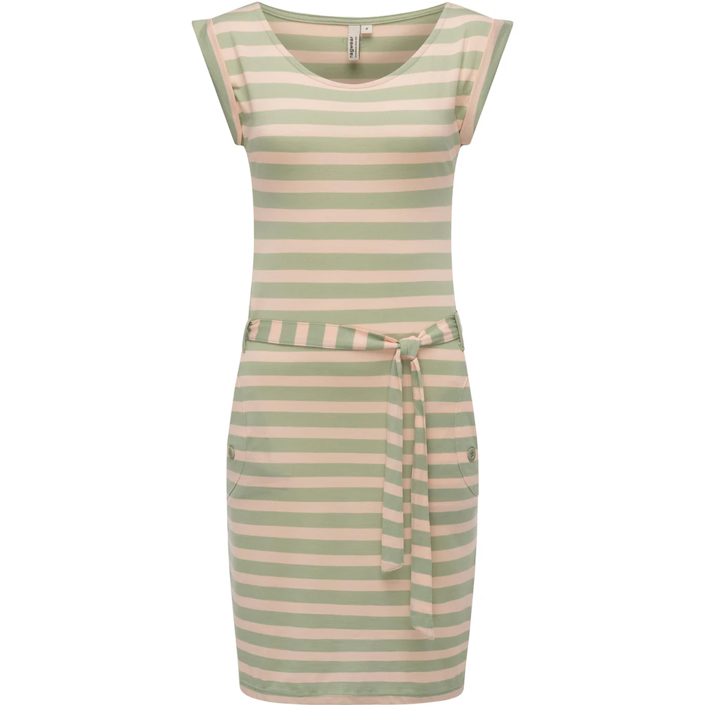 Ragwear Sommerkleid »Tagg Stripes« gestreiftes Damen Minikleid mit Taillenband und Taschen