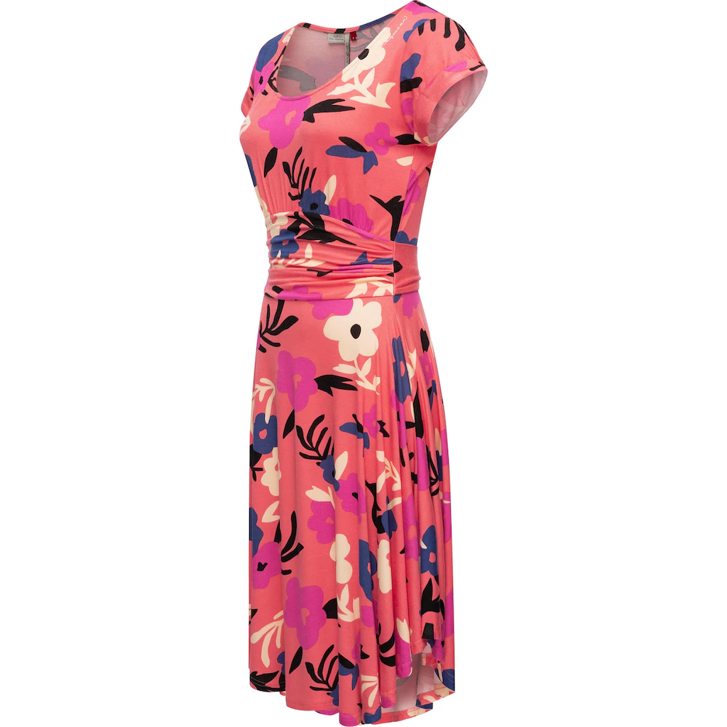 Ragwear Sommerkleid »Yvone Flowers« Leichtes Jersey-Kleid Mit Taillengürtel