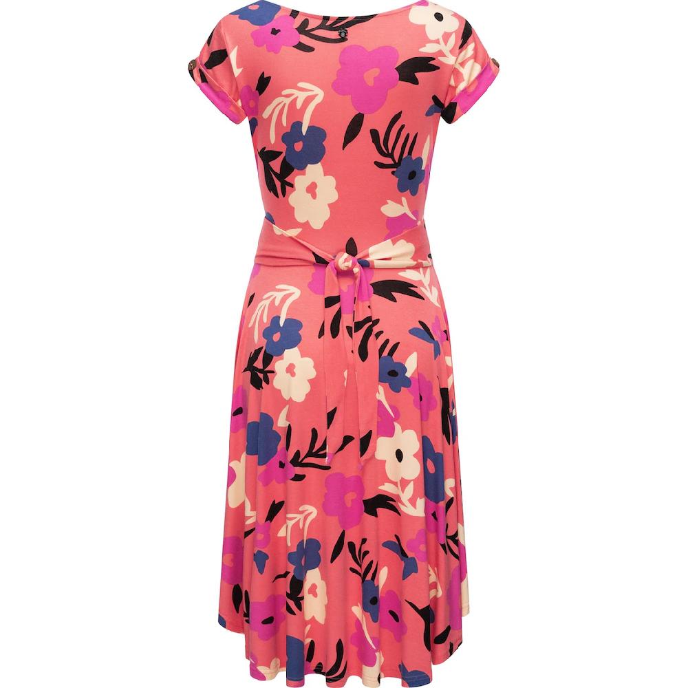 Ragwear Sommerkleid »Yvone Flowers« Leichtes Jersey-Kleid Mit Taillengürtel