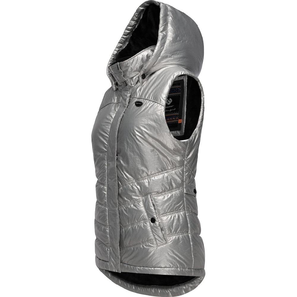 Ragwear Steppweste »Hesty Bling« Wasserdichte Outdoor-Weste Mit Abnehmbarer Kapuze