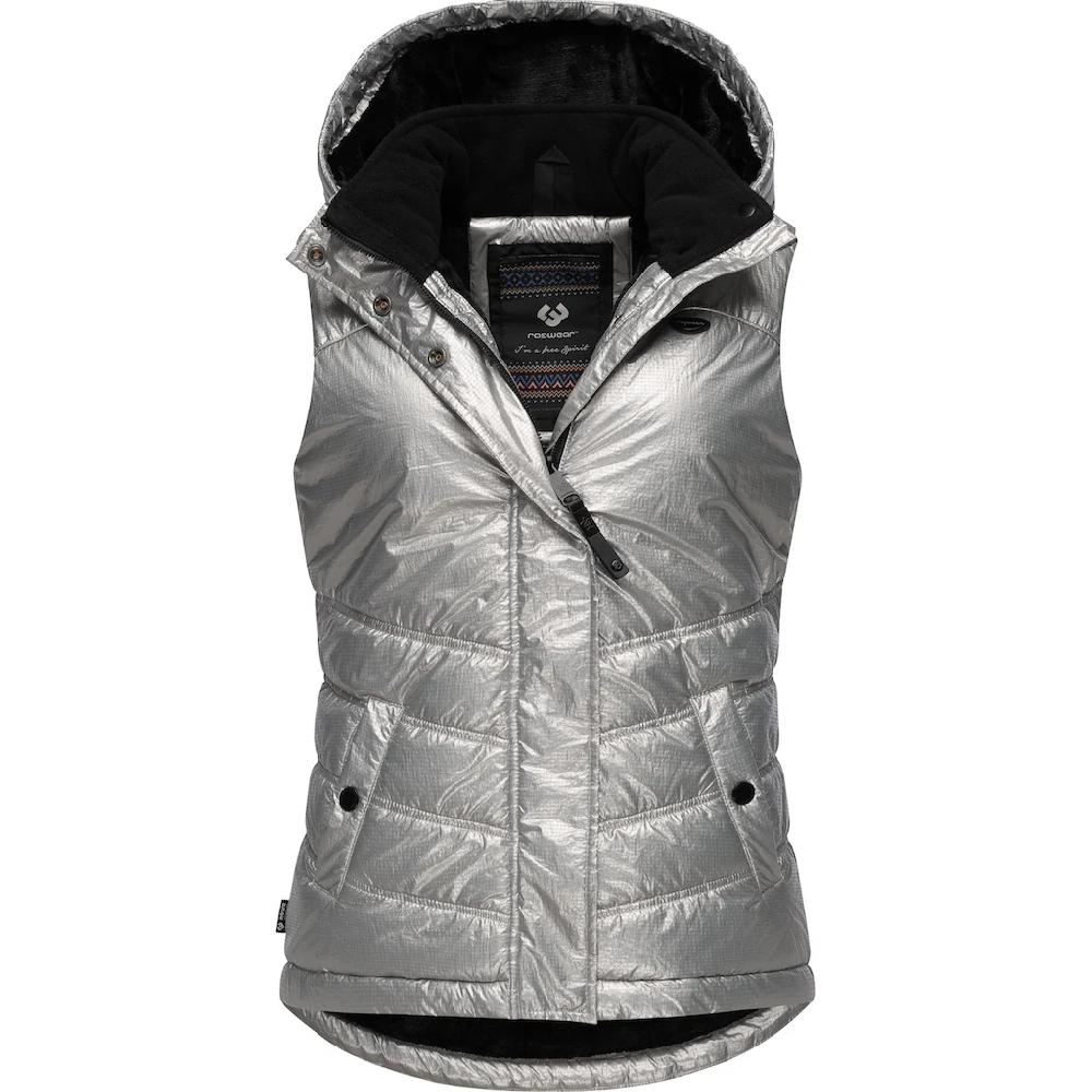 Ragwear Steppweste »Hesty Bling« Wasserdichte Outdoor-Weste mit abnehmbarer Kapuze