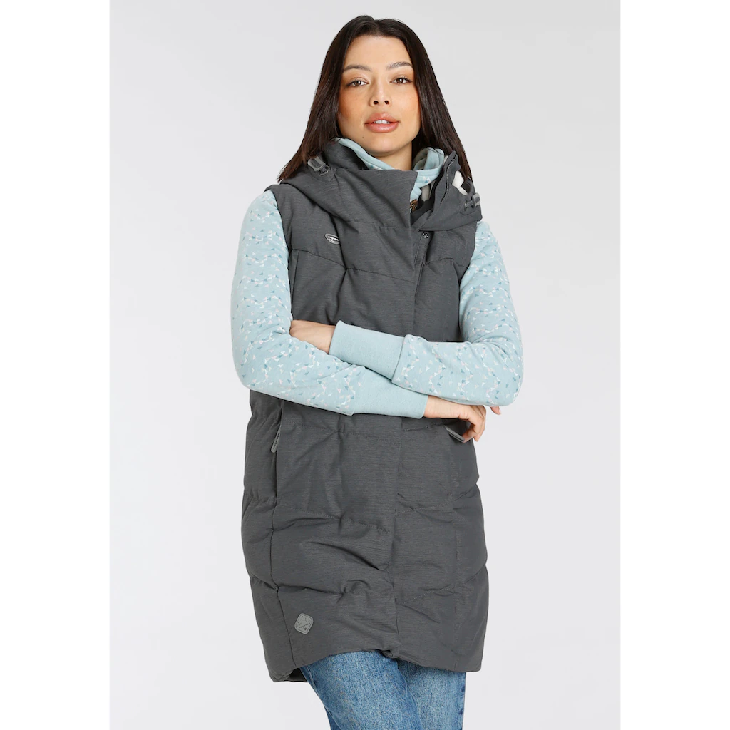Ragwear Steppweste »PAVLINNA VEST O« Mit Gefütterter Kapuze Wasserdichtes Und Atmungsaktives Material