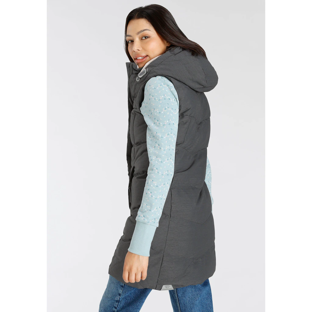 Ragwear Steppweste »PAVLINNA VEST O« Mit Gefütterter Kapuze Wasserdichtes Und Atmungsaktives Material