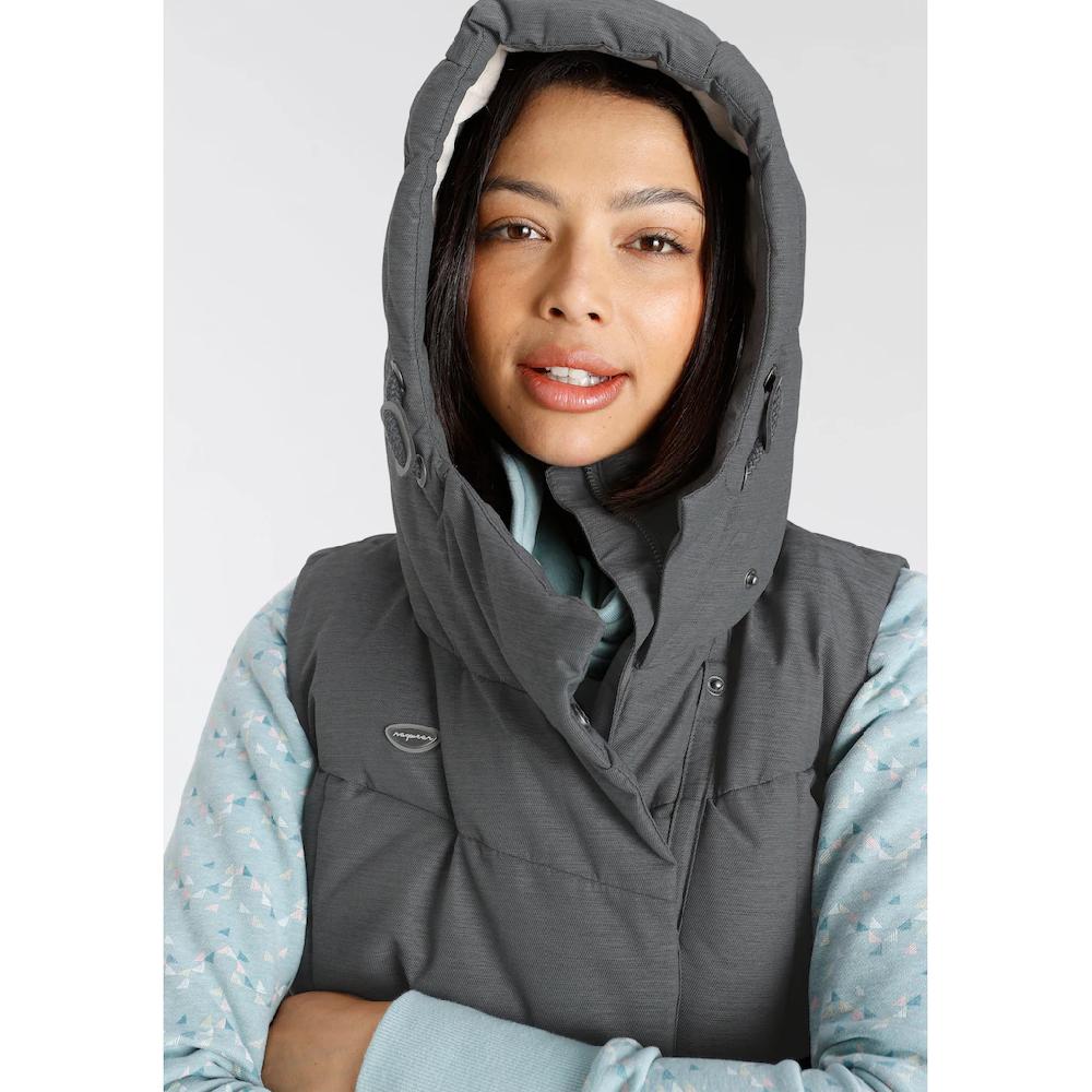 Ragwear Steppweste »PAVLINNA VEST O« Mit Gefütterter Kapuze Wasserdichtes Und Atmungsaktives Material