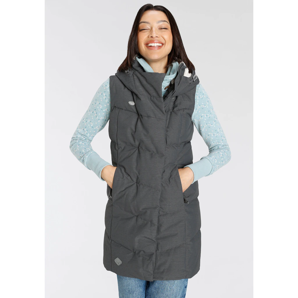 Ragwear Steppweste »PAVLINNA VEST O« mit gefütterter Kapuze wasserdichtes und atmungsaktives Material