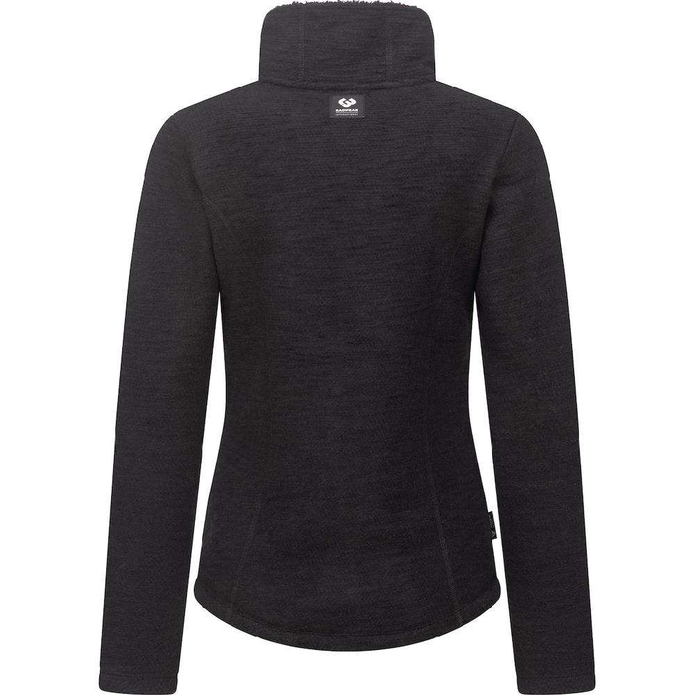 Ragwear Strickfleecejacke »Saskie Melange« Ohne Kapuze Grob Gestrickte Damen-Jacke Mit Teddyfell-Futter