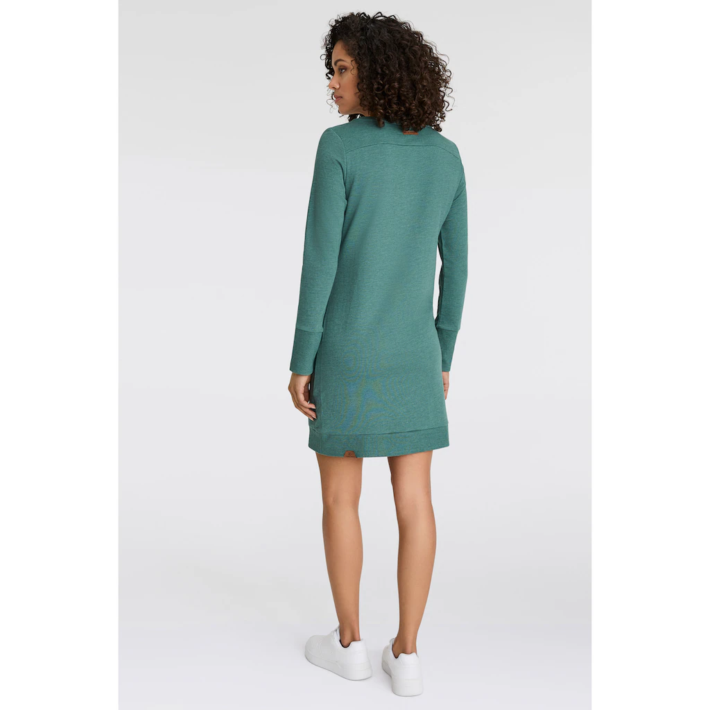 Ragwear Sweatkleid »MENITA O« Mit Veganer 3 Knopf-Applikation