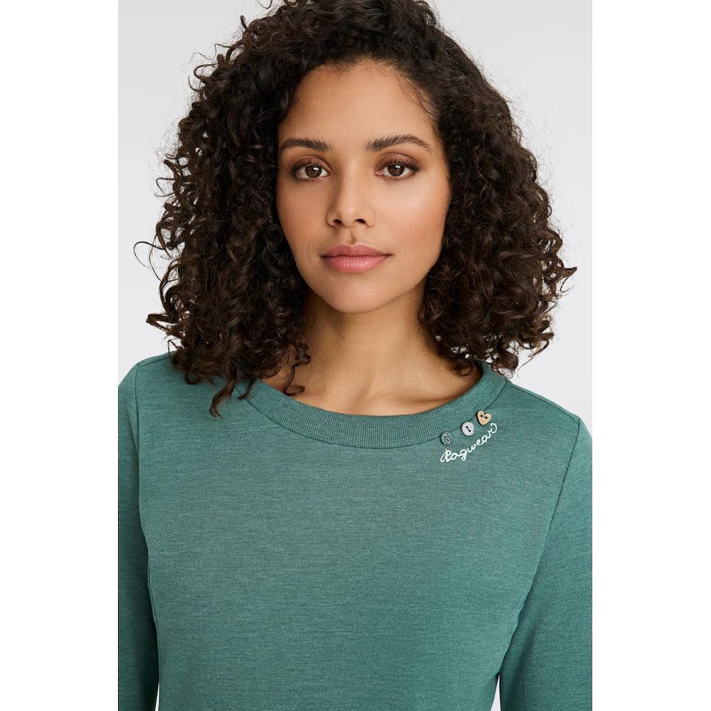 Ragwear Sweatkleid »MENITA O« Mit Veganer 3 Knopf-Applikation
