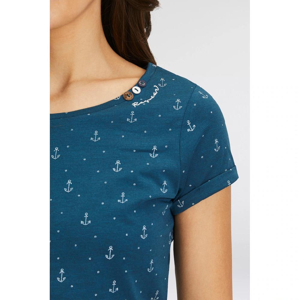 Ragwear T-Shirt »FLORAH A ORGANIC O« Mit Maritimen Anker-Allover-Druck