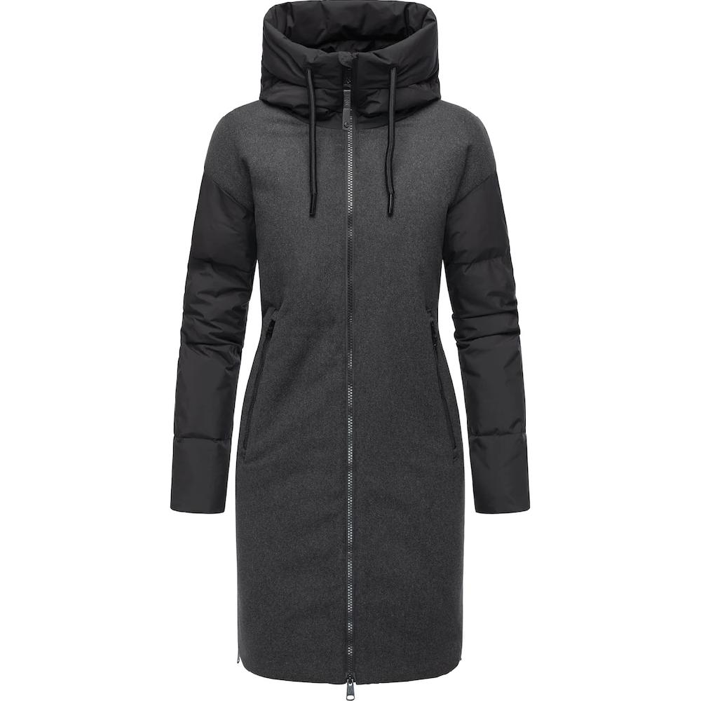 Ragwear Wintermantel »Jumana« Damen Mantel Aus Modernem Materialmix Mit Kapuze