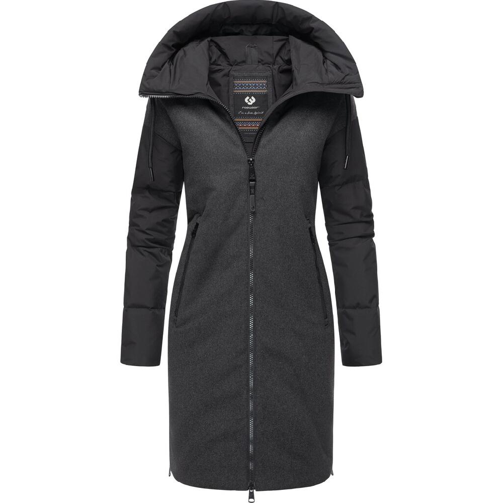 Ragwear Wintermantel »Jumana« Damen Mantel aus modernem Materialmix mit Kapuze