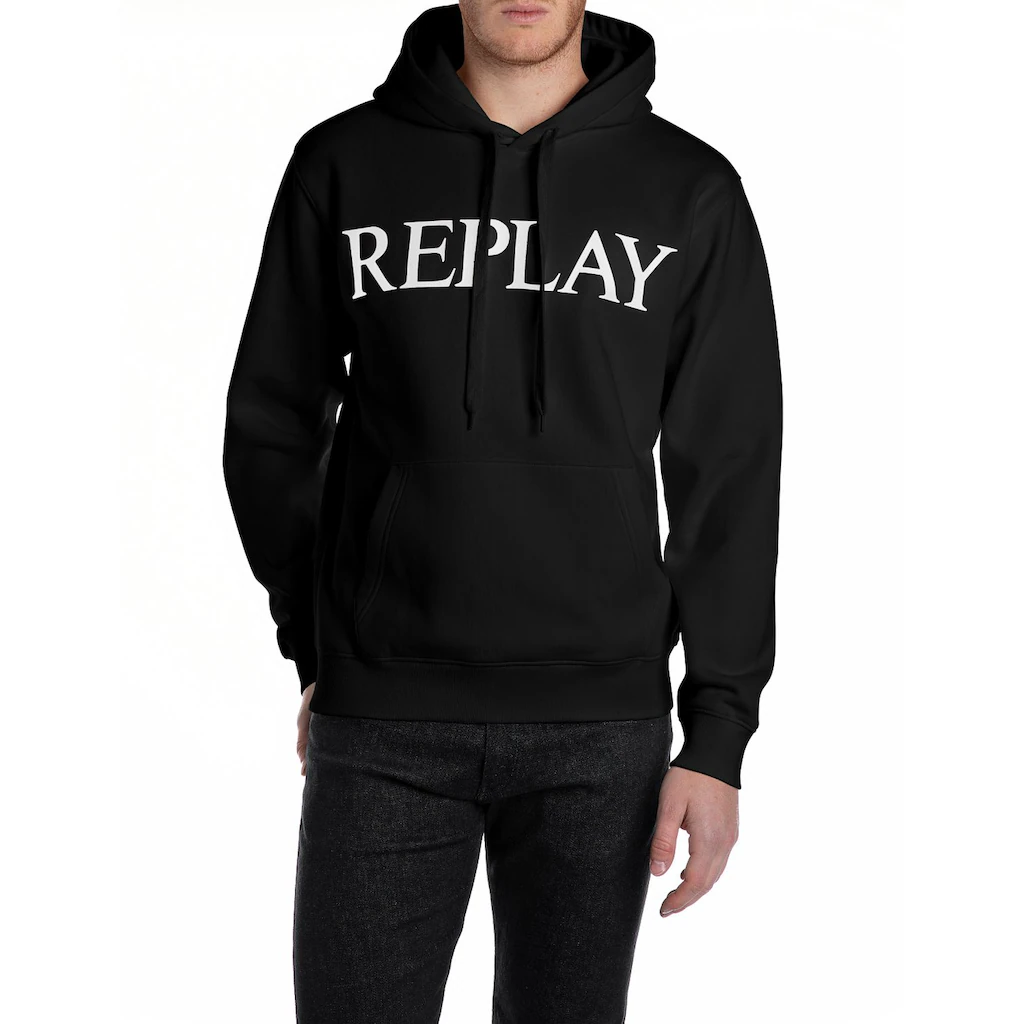 Replay Kapuzensweatshirt mit großem Markenprint vorn ▷ für