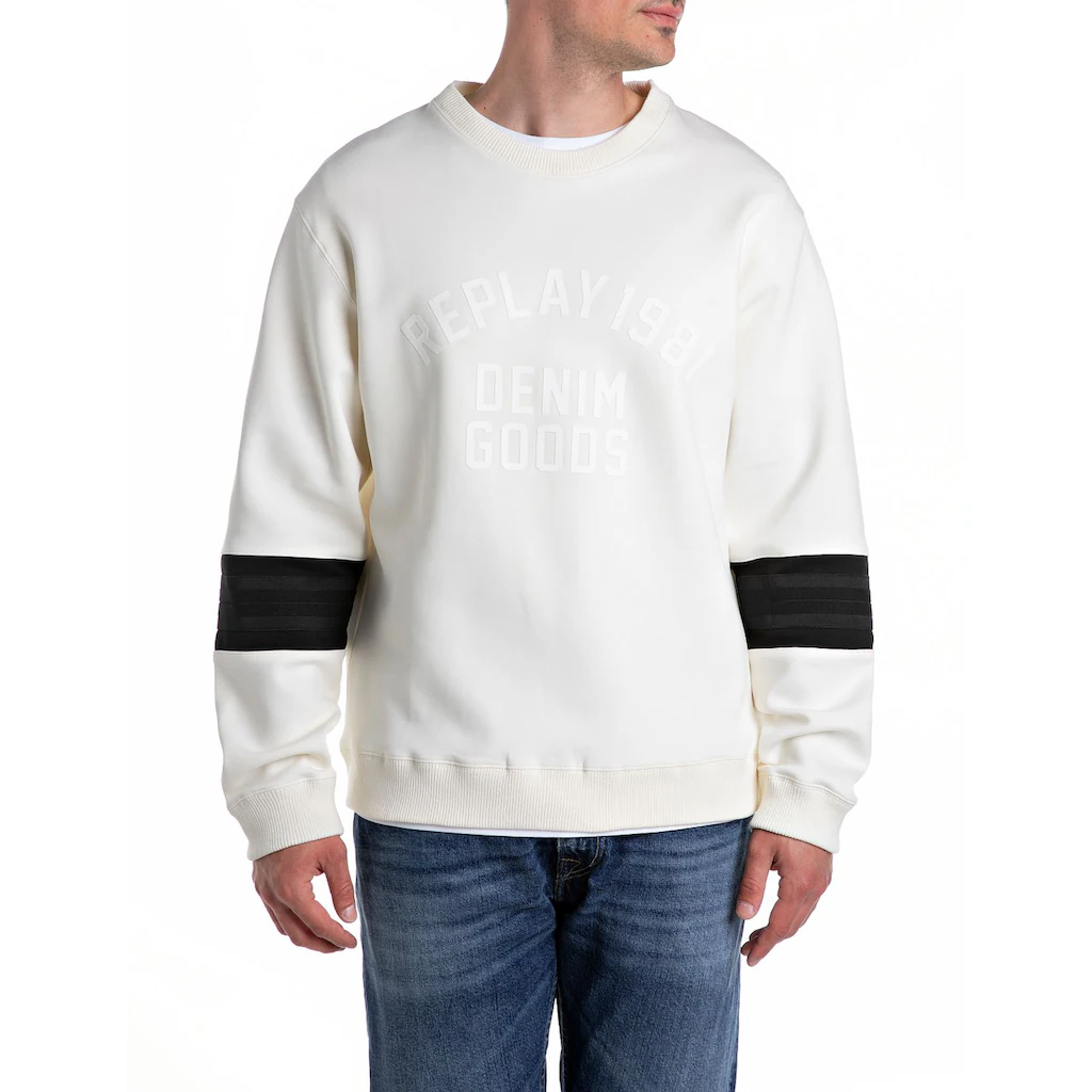Replay Sweatshirt mit Ton-in-Ton Schriftzug vorn ▷ bestellen