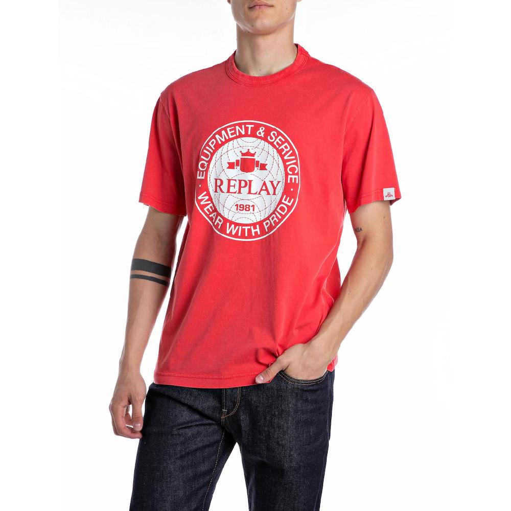 Replay T-Shirt mit rundem Aufdruck vorn ▷ bestellen