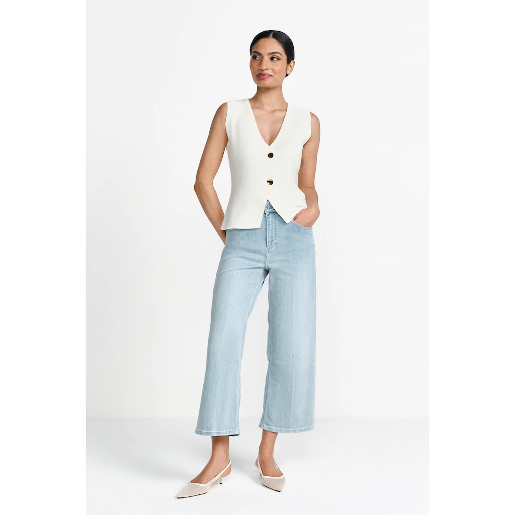 RICHROYAL 7/8-Jeans Culotte Light Blue Satin Denim