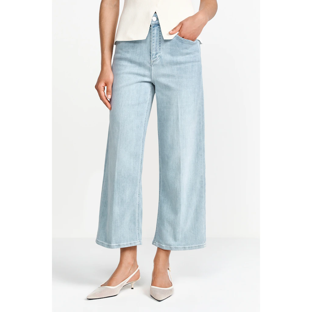 RICHROYAL 7/8-Jeans Culotte Light Blue Satin Denim