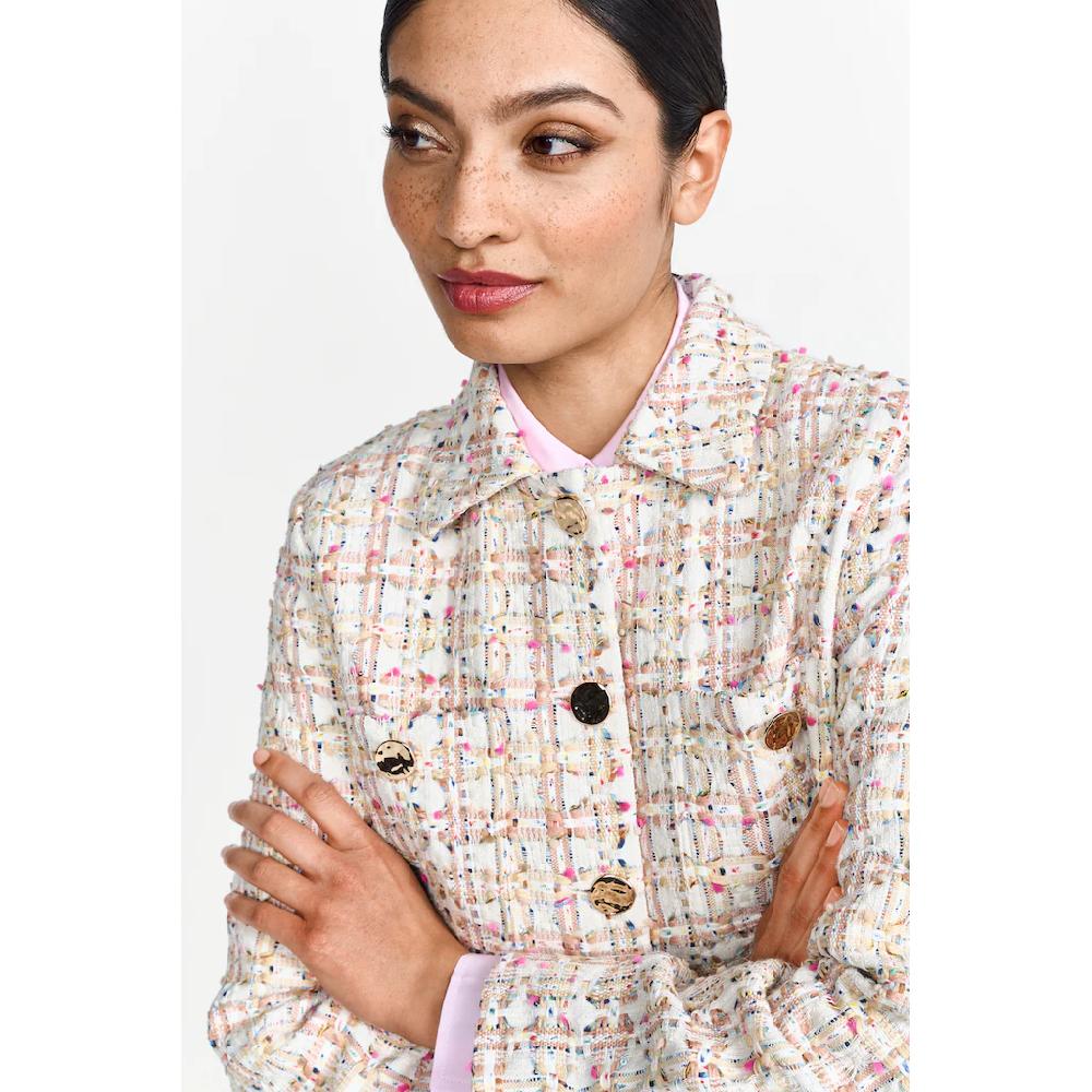 RICHROYAL Bouclèjacke Ohne Kapuze Mit Rundhalsausschnitt