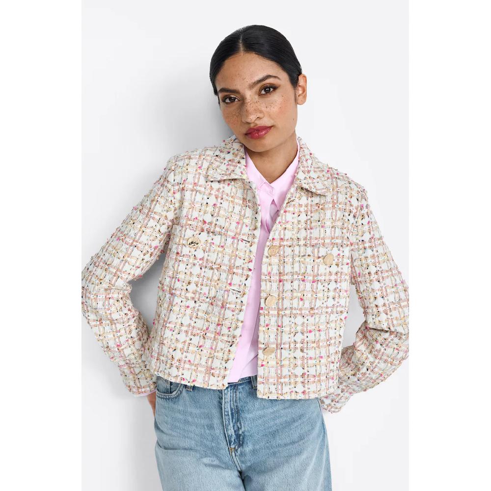 RICHROYAL Bouclèjacke ohne Kapuze Mit Rundhalsausschnitt