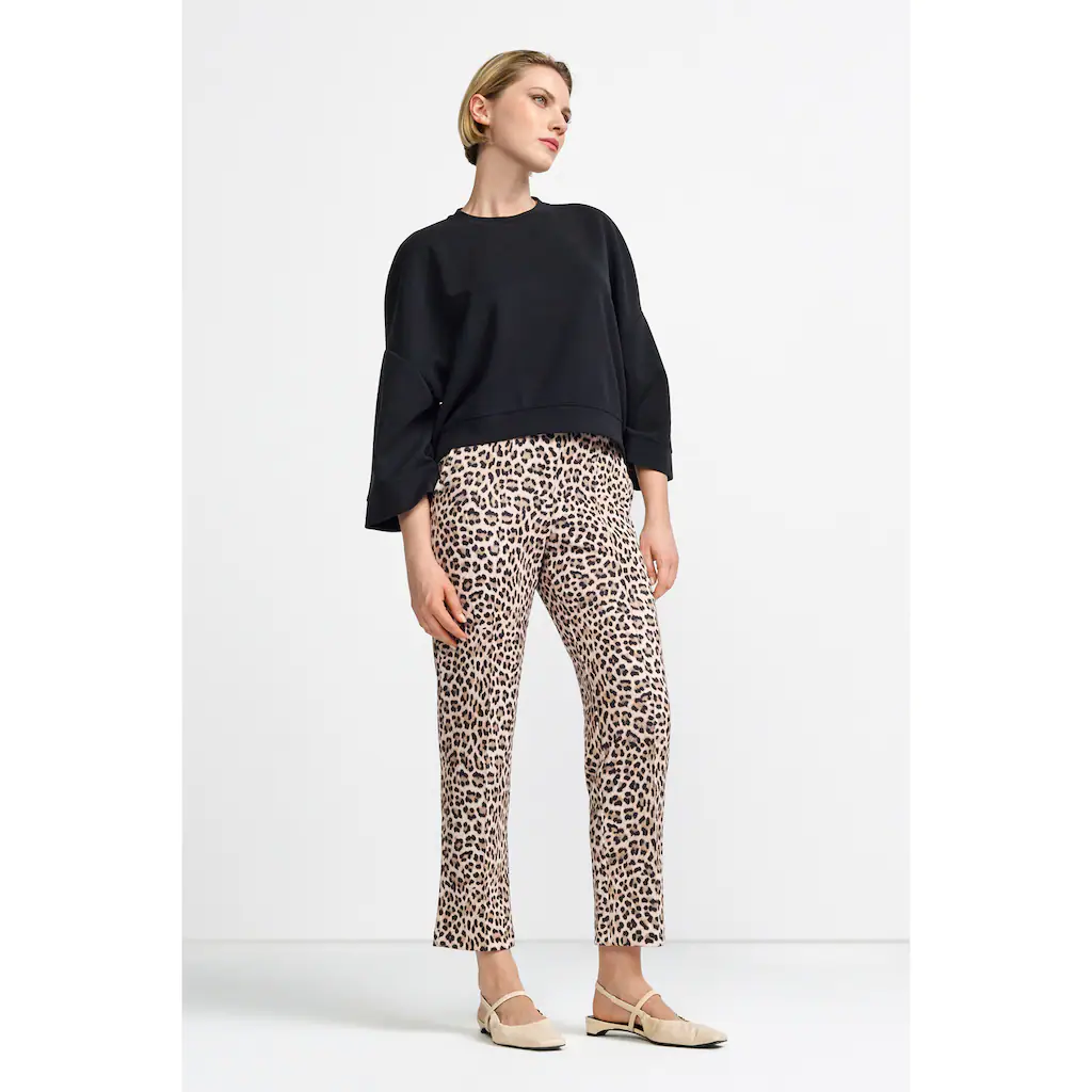 RICHROYAL Bundfaltenhose Mit Leo-Print