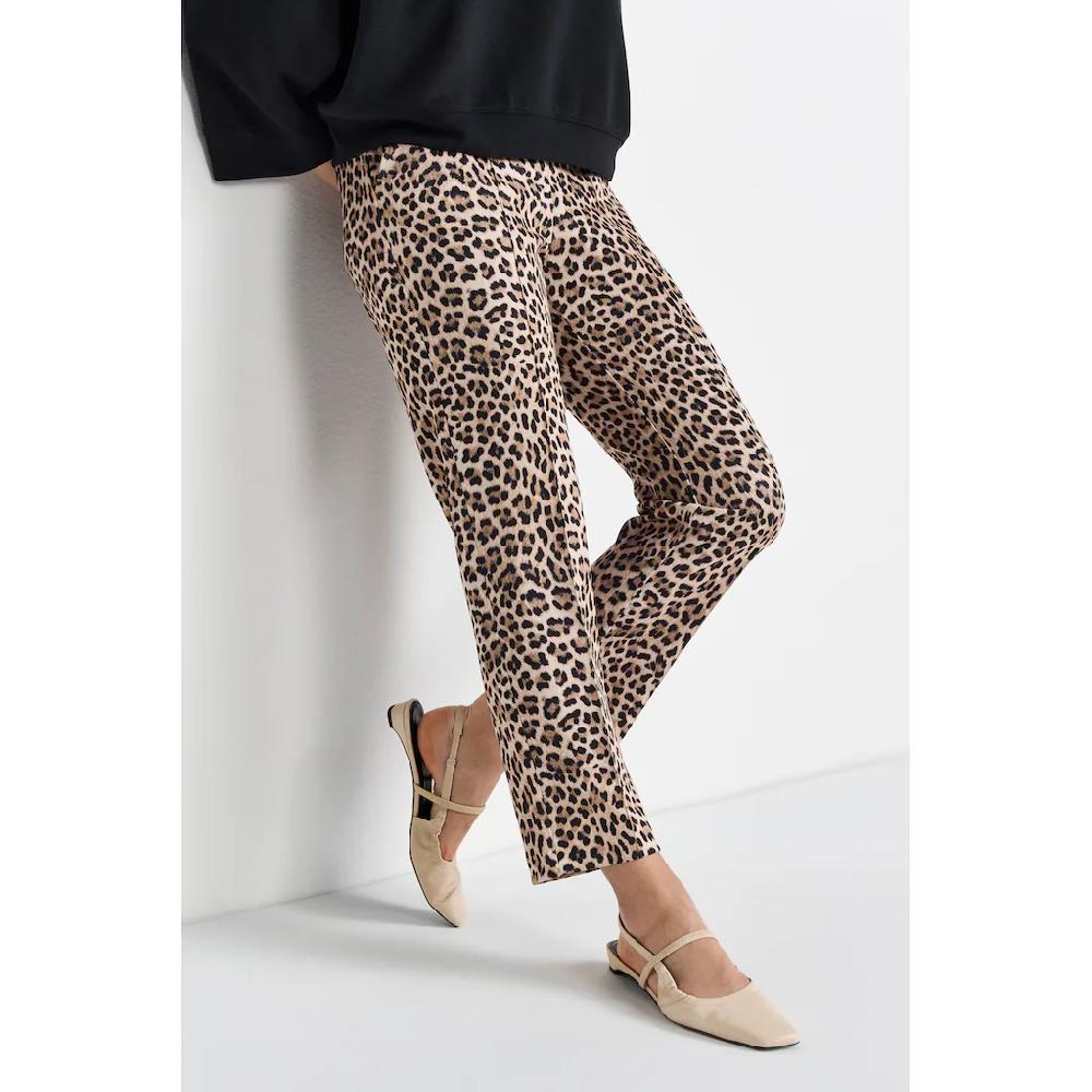 RICHROYAL Bundfaltenhose mit Leo-Print