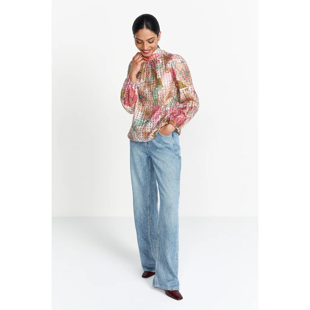 RICHROYAL Klassische Bluse Mit Rundhalsausschnitt