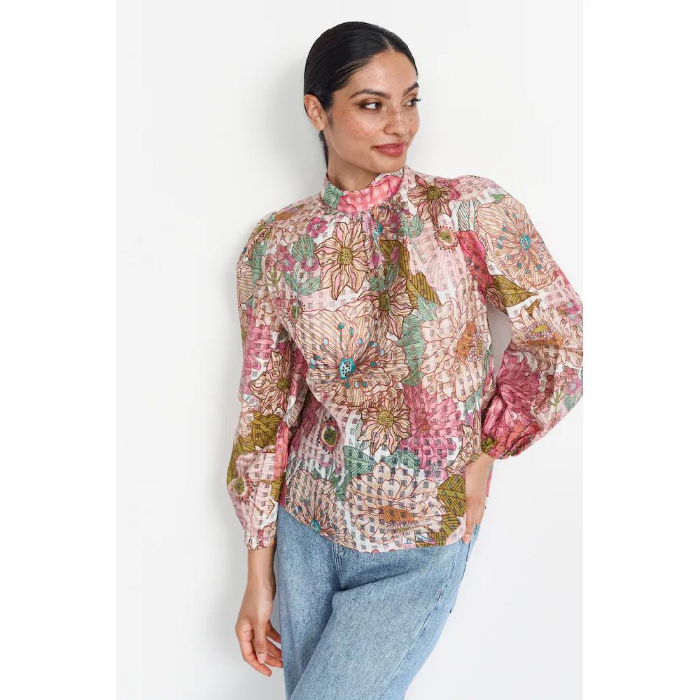 RICHROYAL Klassische Bluse Mit Rundhalsausschnitt