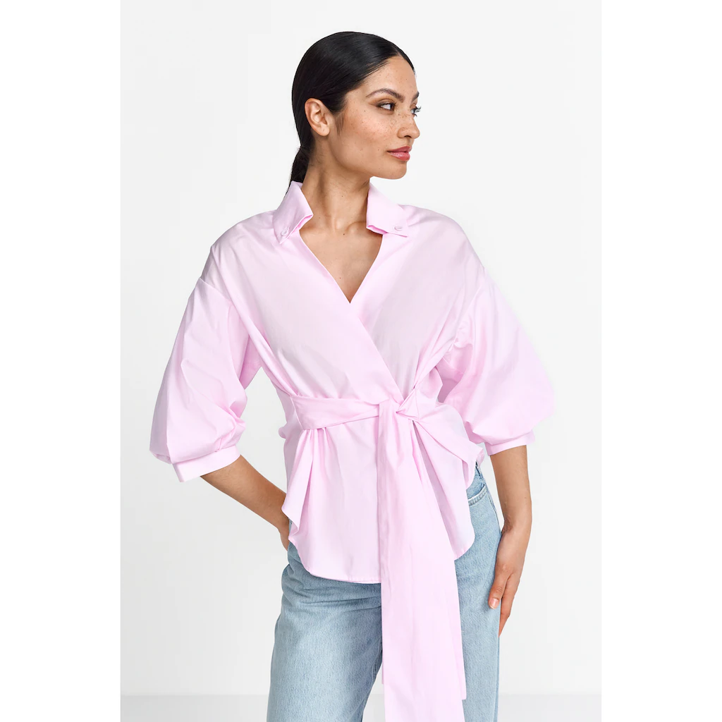 RICHROYAL Klassische Bluse Mit überschnittener Schulter und Button-Down-Kragen