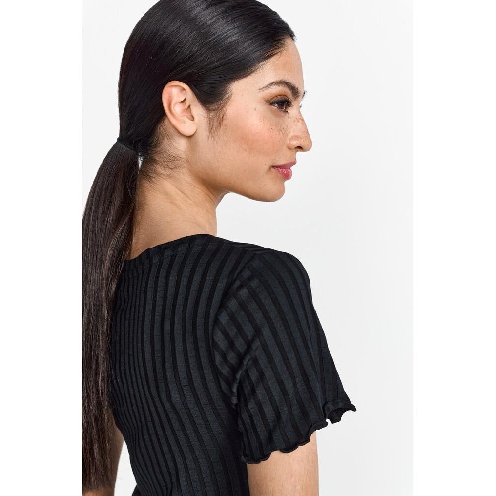 RICHROYAL Kurzarmshirt Mit Gewelltem Saum An Rumpf Und Ärmeln