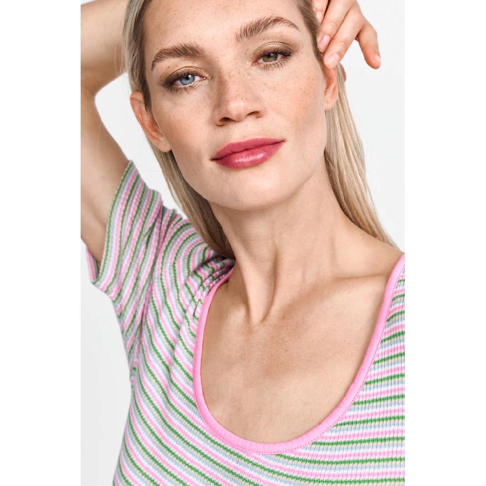 RICHROYAL Kurzarmshirt Mit Tiefem Rundhalsausschnitt