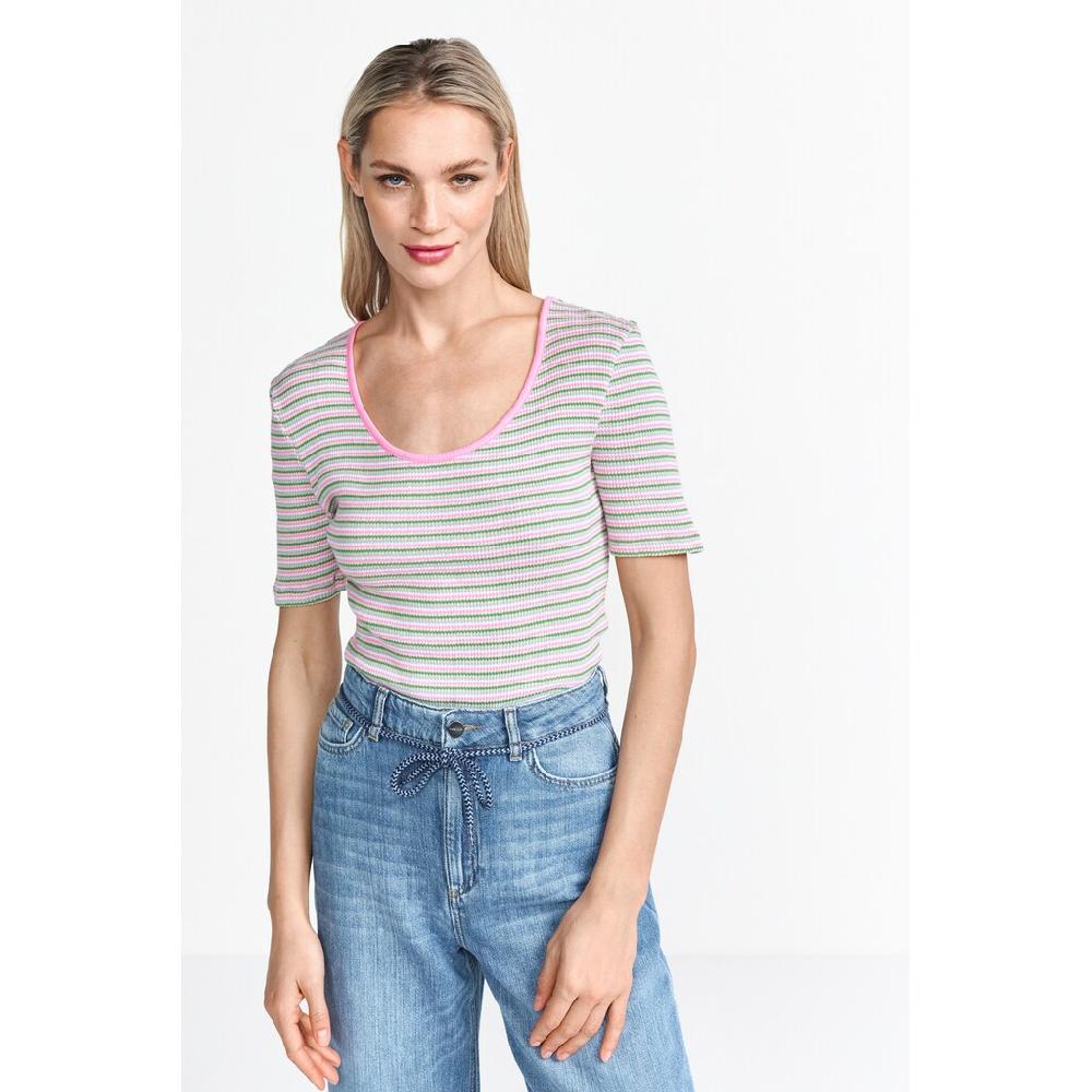 RICHROYAL Kurzarmshirt Mit tiefem Rundhalsausschnitt