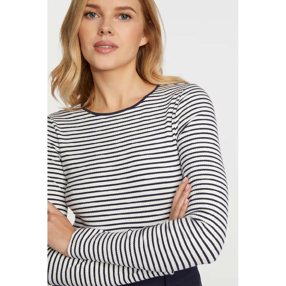 RICHROYAL Langarmshirt im schönen gerippten Streifenmuster